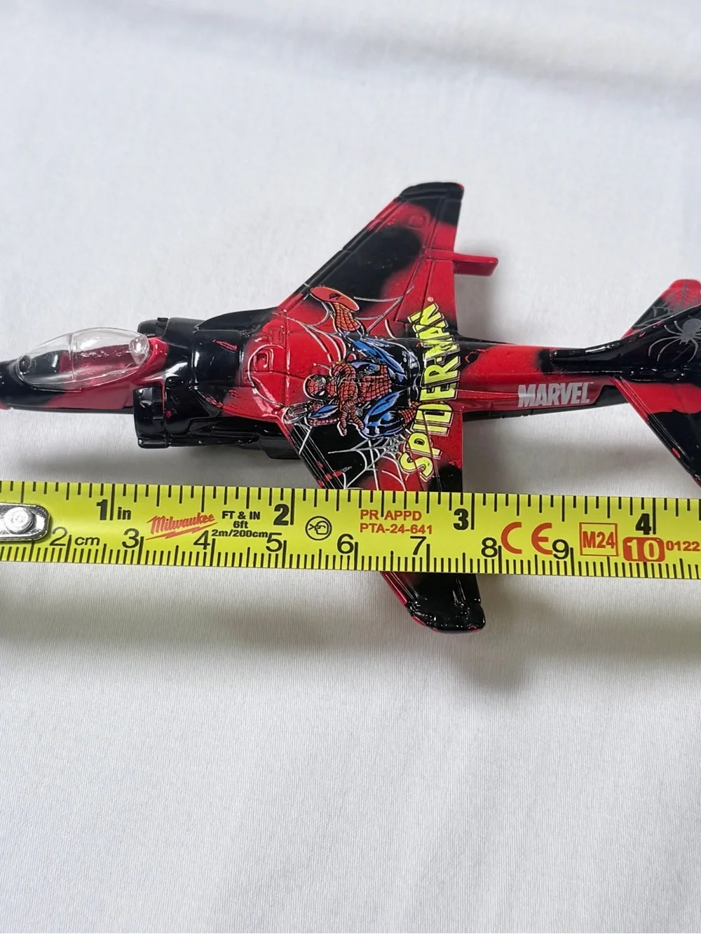 Marvel Spider-Man Diecast Toy Jet Airplane Red/Black Vintage 2004